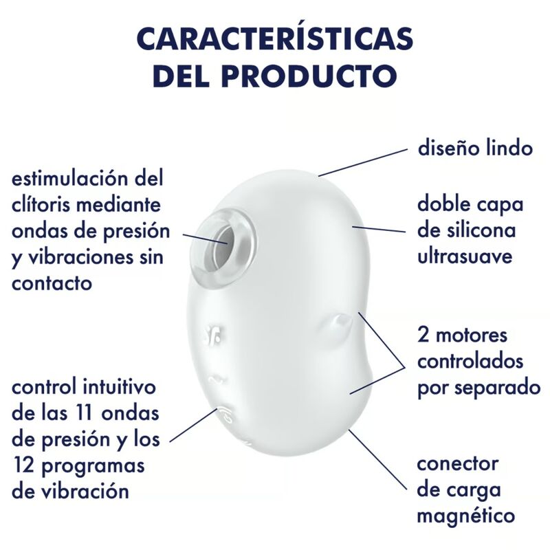 SATISFYER - CUTIE GHOST VIBRATEUR  POSER BLANC