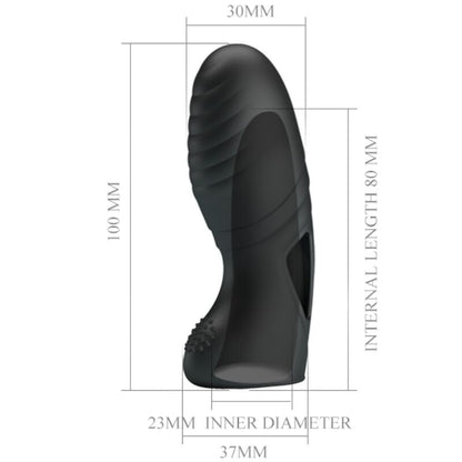 PRETTY LOVE - ALAN VIBRATEUR DE DOIGTS EN SILICONE NOIR